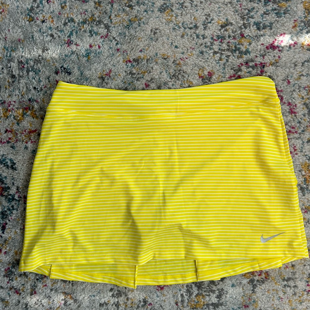 Nike Bright Yellow Striped Skirt